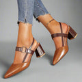 Women's Low Block Heels with Cushioned Footbed | Elowen