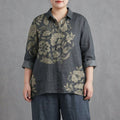 Women's Gray Linen Top | Celeste