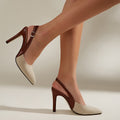 Women's Contrast Slingback Heels with Pointed Toe | Amélie