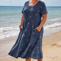 Women's Blue Pocket Dress | Maggie