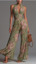 Women's Floral Chiffon Summer Jumpsuit – Sleeveless