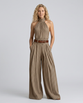 Women's Brown Summer Jumpsuit – Halter | Kelsey