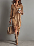 Women's Corduroy Dress - Soft Casual Midi | Elise