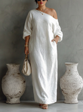 Women's White Dress – Off-The-Shoulder