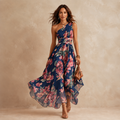 Women's Floral Maxi Dress – One-Shoulder | Annabelle