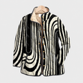 Women's Black/White Quilted Jacket | Edith
