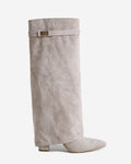 Women's Suede Knee High Boots with Block Heel | Lavista