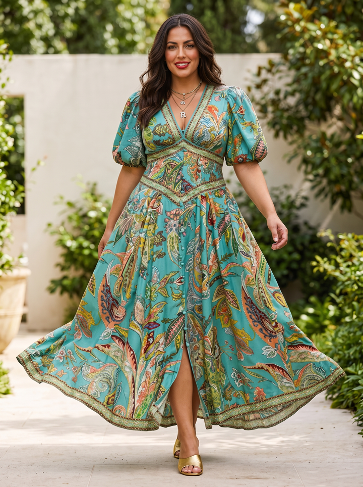 Paisley maxi dress in movement