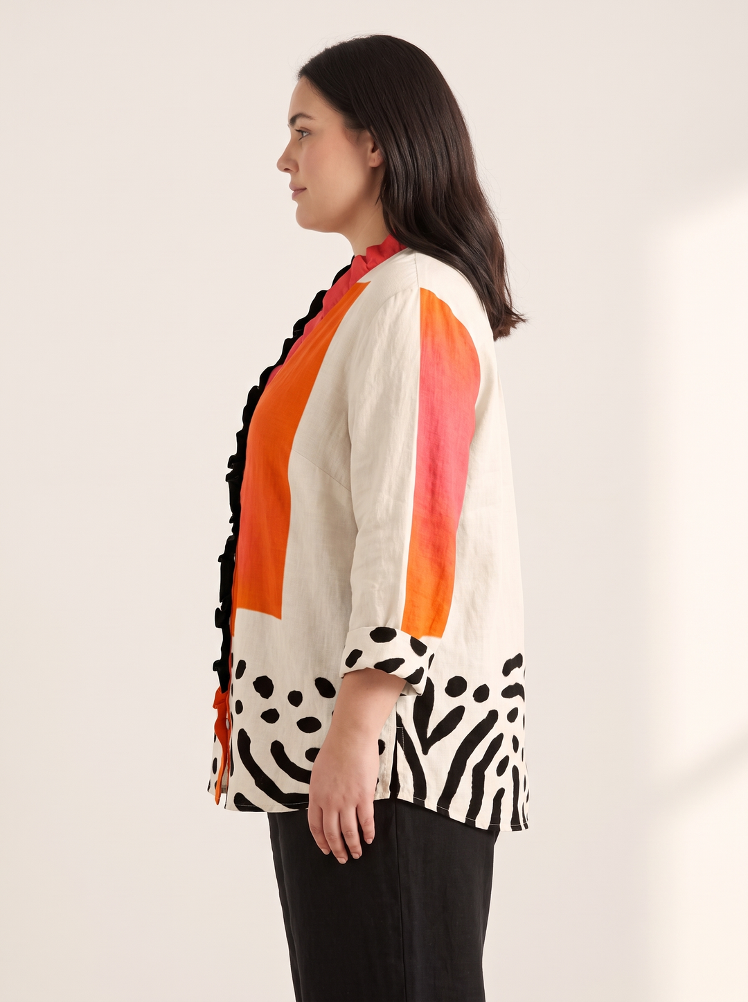 Colour block blouse side view