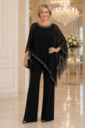 Women's Chiffon Occasion Suit Set – Round Neck