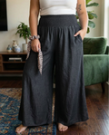Women's Flowy Smocked Trousers | Jasper