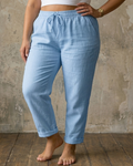 Women's Linen Trousers – Drawstring Waist | Maylora