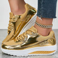 Women's Metallic Platform Sneakers with Cushioned Footbed | Giselle